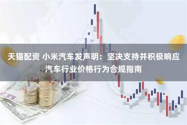 天猫配资 小米汽车发声明：坚决支持并积极响应汽车行业价格行为合规指南